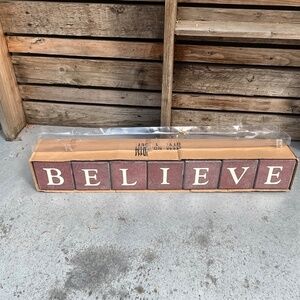 Red Christmas Believe Blocks
